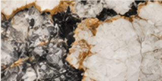 Patagonia quartzite slab with dramatic dark mineral formations