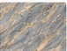 Quartzite slab with green and gray movement